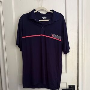 Classic Navy Polo with Pink Accent